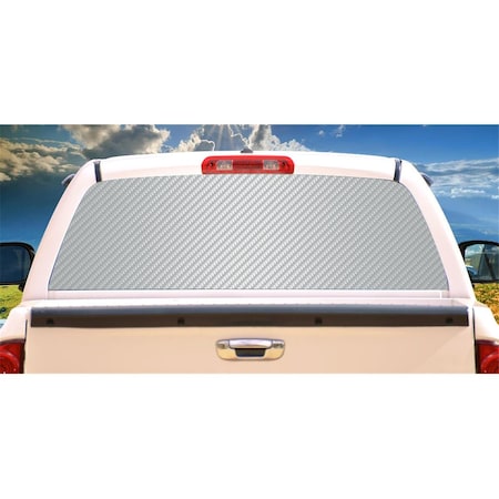 Entretenimiento White Carbon Fiber Rear Window Graphic Truck View Thru Vinyl Decal EN3272529